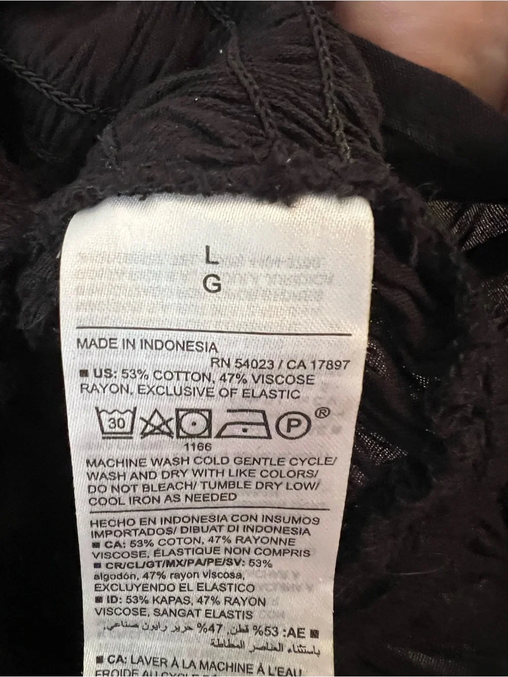 Old Navy Black Peasant Blouse with Ruffled Hem